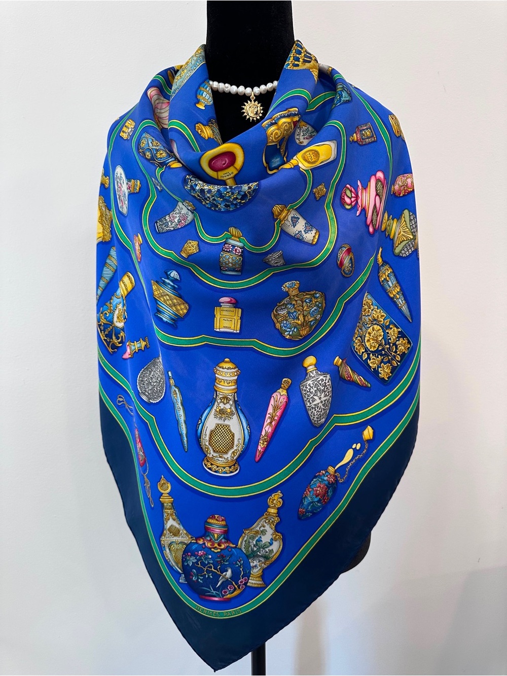 Hermes Silk Scarf Multicolor Hand Rolled Made in France